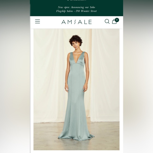 Amsale Leif Gown in Slate color - Picture 6 of 7